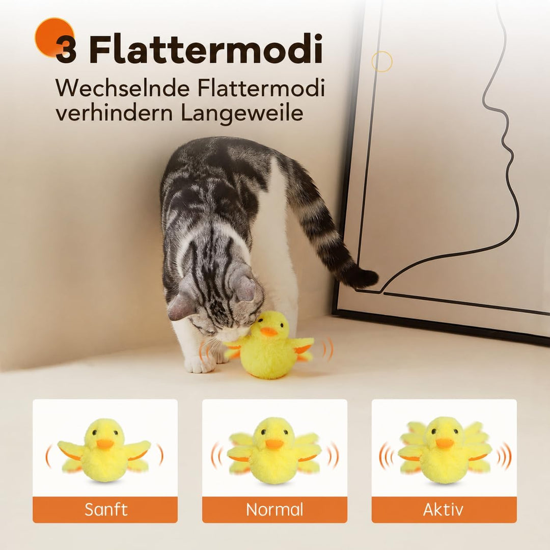Potaroma Katzenspielzeug Ente, Katzenminze, Elektrisch &amp; Interaktiv, Kitten | Plüsch mit Touch-Senso