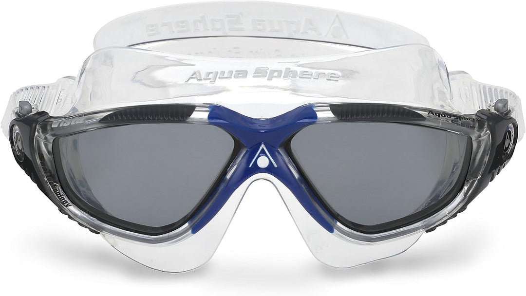 Aqua Sphere Unisex Vista Schwimmmaske (1er Pack) Einheitsgrösse Rauchglas: transparent/grau/blau, Ei