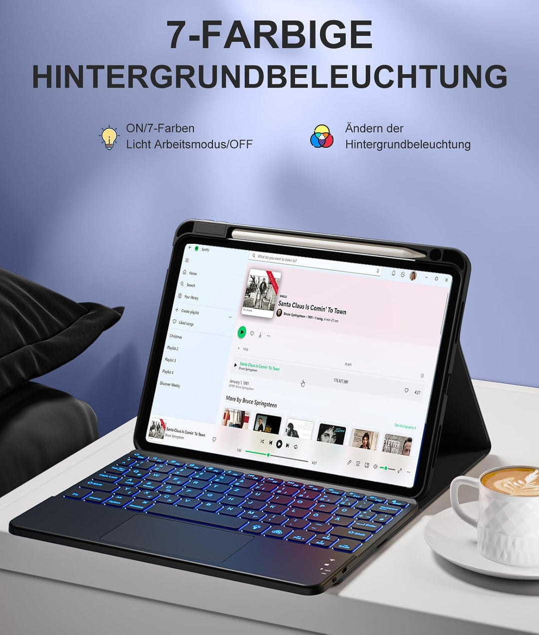 Vobafe Hülle mit Tastatur Touchpad für iPad Air 11 Zoll 2024 M2/ iPad Air 5 4 2022/2020 10,9 Zoll, 7