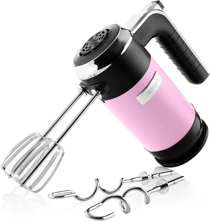 Westinghouse Retro Handmixer, 5 Geschwindigkeitsstufen + Turbofunktion, 2 Rührbesen, 2 Knethaken, LC