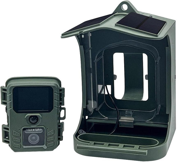 VisorTech Vogelkamera: Solar-Vogelhaus & Futterstelle mit WLAN-Full-HD-Kamera, Akku, PIR, App (Vogel