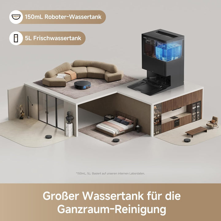 Mova S70 Roller Saug- und Wischroboter, Frischwasser-Wischen, 28.000 Pa, DToF+Linienlaser Hindernisv
