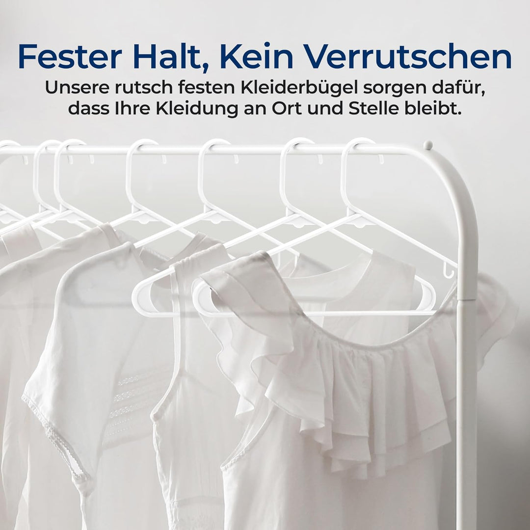 SereneLife Kleiderbügel Weiss 100 Stück, Clothes Hanger, Kleiderbügel Kunststoff, Kleiderbügel platz