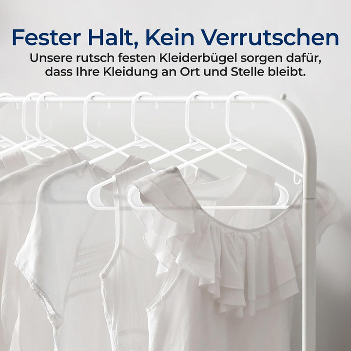 SereneLife Kleiderbügel Weiss 100 Stück, Clothes Hanger, Kleiderbügel Kunststoff, Kleiderbügel platz