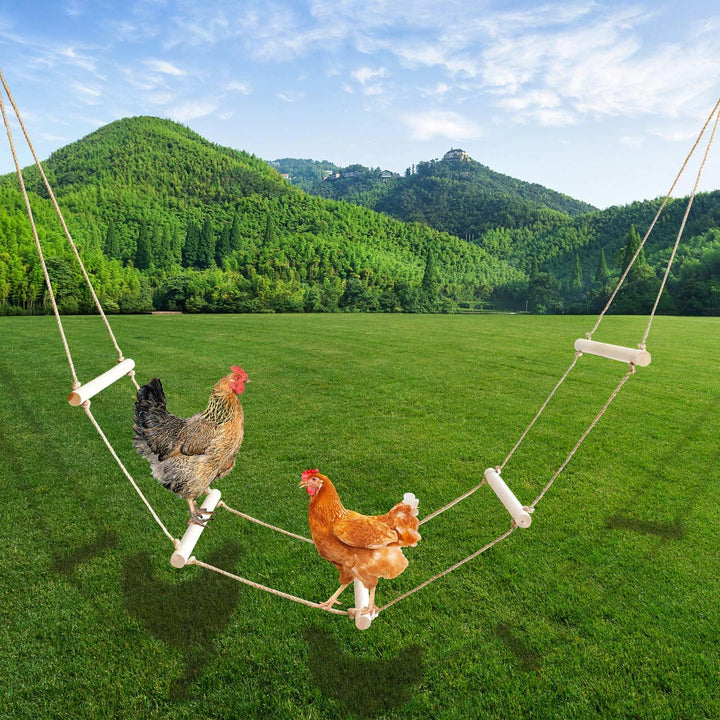Dnoifne Extra Langer Hühnersitzstange aus Naturholz – Schaukel & Ruheplatz für Hühner, grosse Vögel