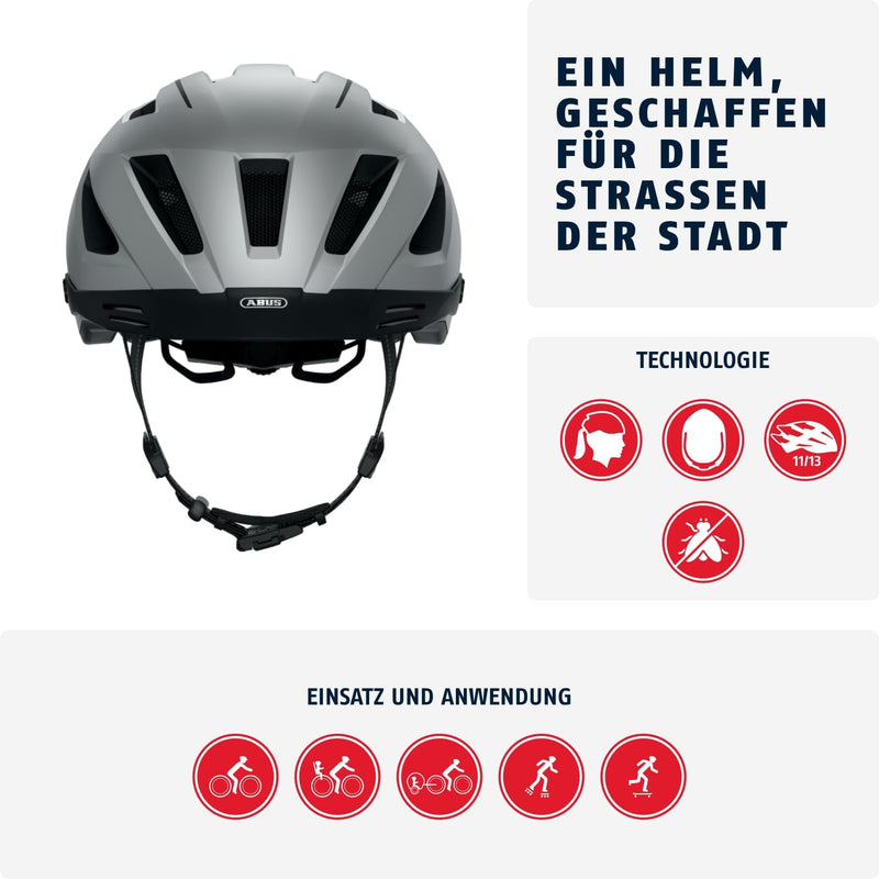 ABUS Stadthelm Pedelec 2.0 MIPS - Fahrradhelm mit Rücklicht, Schirm, Regenhaube und MIPS-Aufprallsch