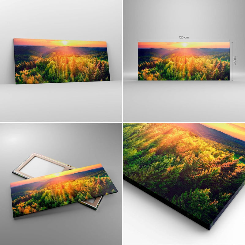 Wandbilder Dekoration Wohnzimmer Berge Natur Panorama Bilder auf Leinwand 120x50cm Leinwandbild mit