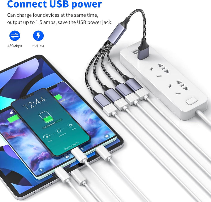MOGOOD USB Splitter 4 in1 USB Kabel USB Hub USB zu USB Adapter USB Splitter mit Mehreren Steckdosen