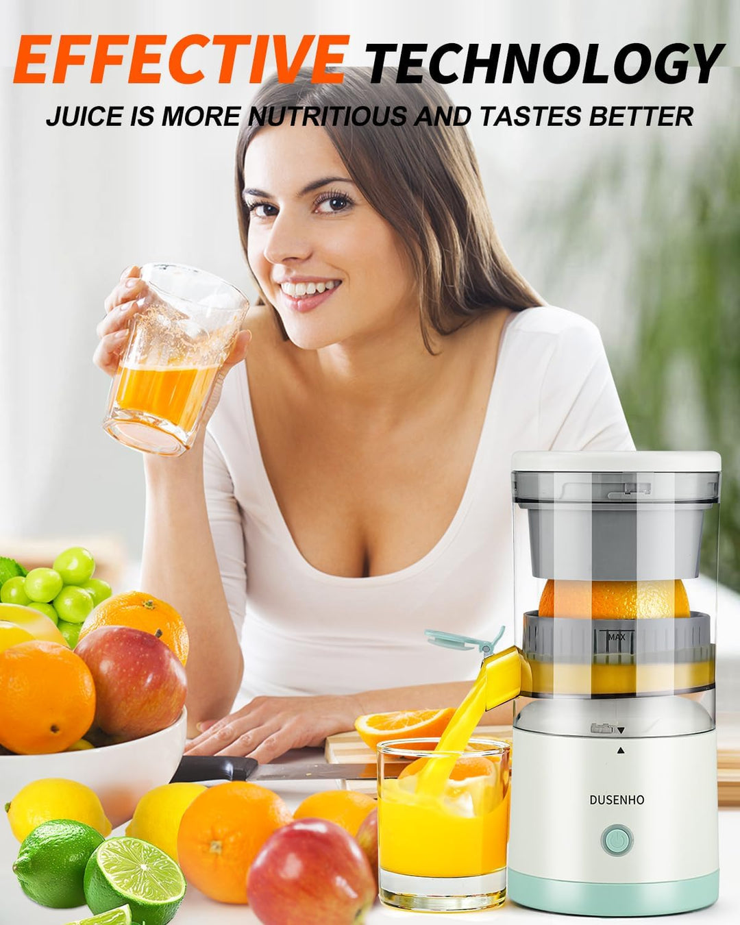 Zitronenpresse Elektrisch Orangenpresse Saftpresse Elektrisch Zitruspresse Tragbare USB-Aufladung Ju
