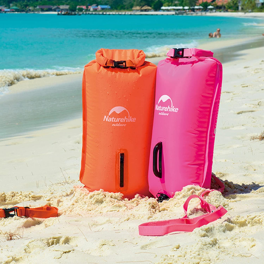 Naturehike Aufblasbarer Trockensack, 18L Wasserdichter Rucksack mit 2 Luftkammern für Open Water Sch