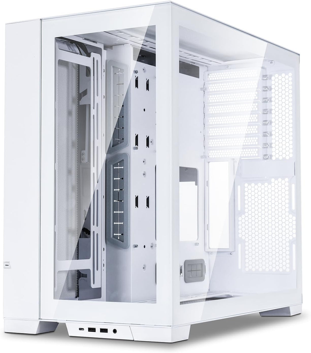 Lian Li ATX O11 Dynamic EVO Midi-Tower Weiss - PC-Gehäuse mit 2-Kammer-Design, E-ATX, ATX, Micro-ATX