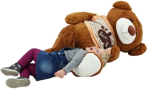 Sweety-Toys 5383 Riesen Teddy Teddybär LOVE YOU Bär 120 cm Teddybär mit Kapuzen T-Shirt LOVE YOU Plü