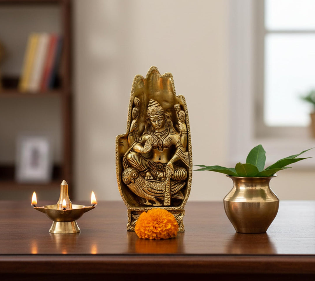eSplanade Messing-Statue Lakshmi Laxmi Göttin Murti Idol Statue Skulptur Figur – Pooja Idole – Heimd