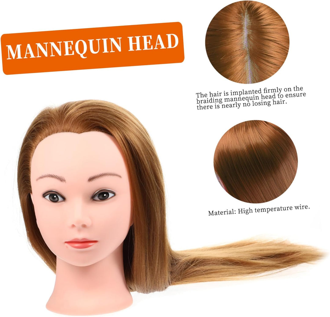 Beavorty Kosmetologie Übungskopf Braiding Mannequin Head Haarstyling Trainingskopf Mit Haare Für Fri