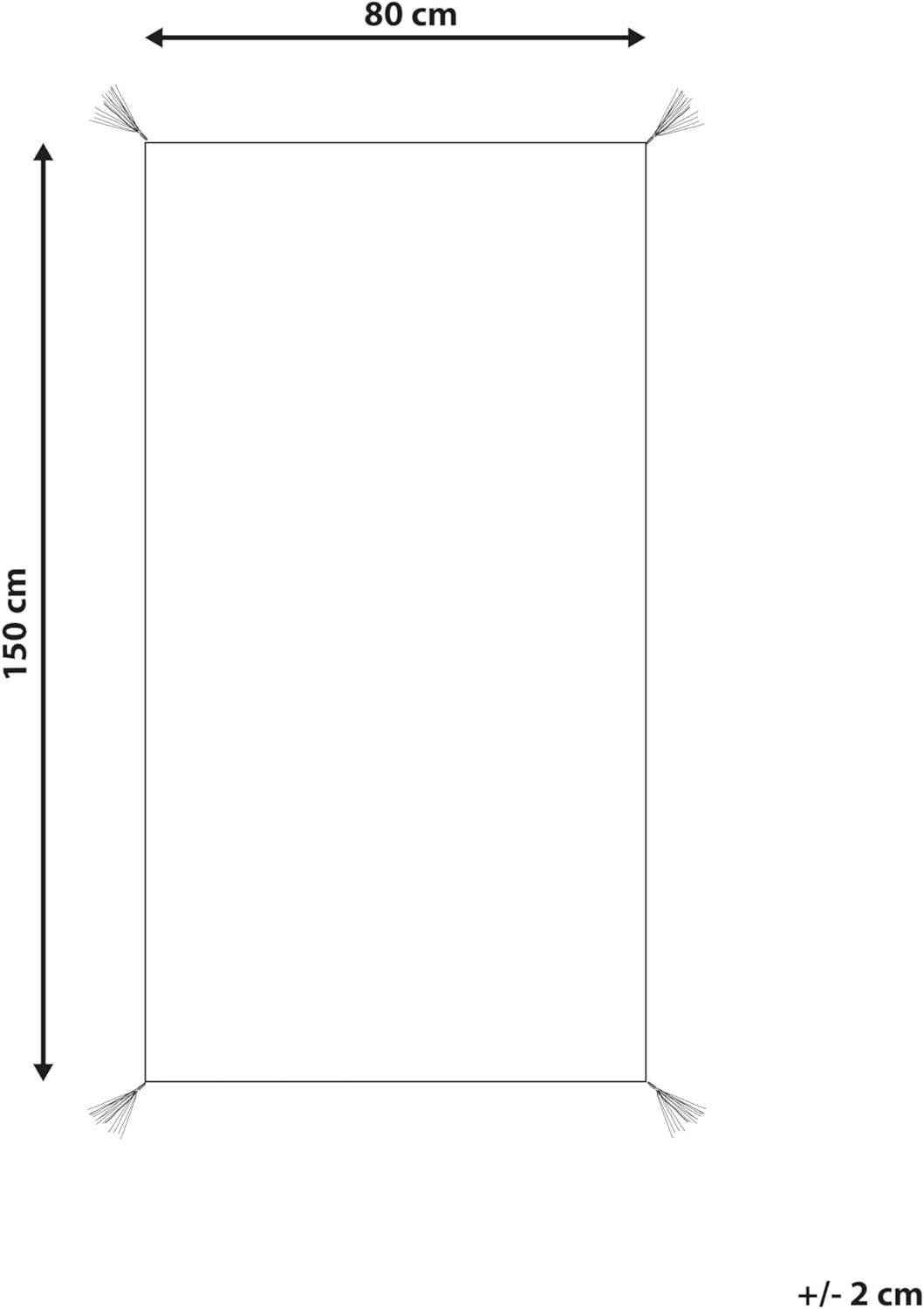 Dekorativer Teppich Shaggy mit Fransen weiss 80x150 cm Sakarya