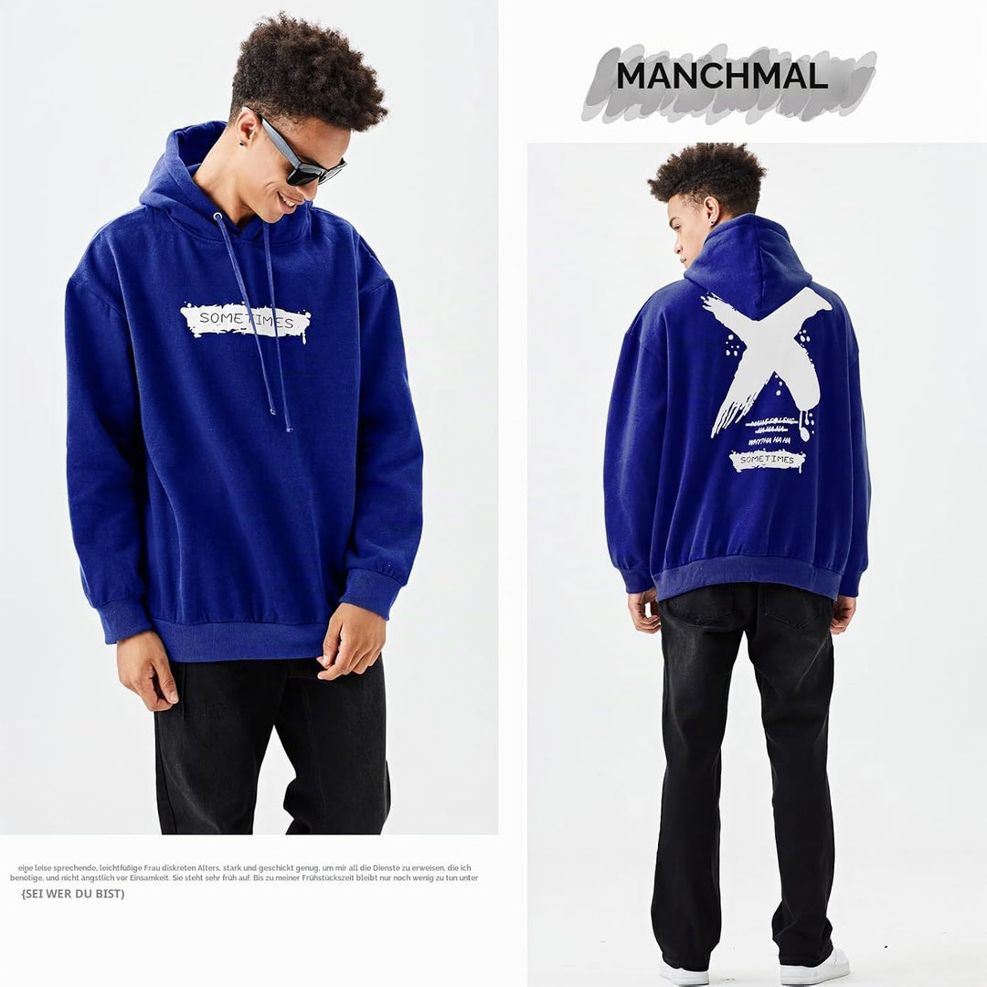 Moshtashio Hoodie Herren Basic Kapuzenpullover Langarm Sweatshirts Classic Männer Hoodie Druck Pullo
