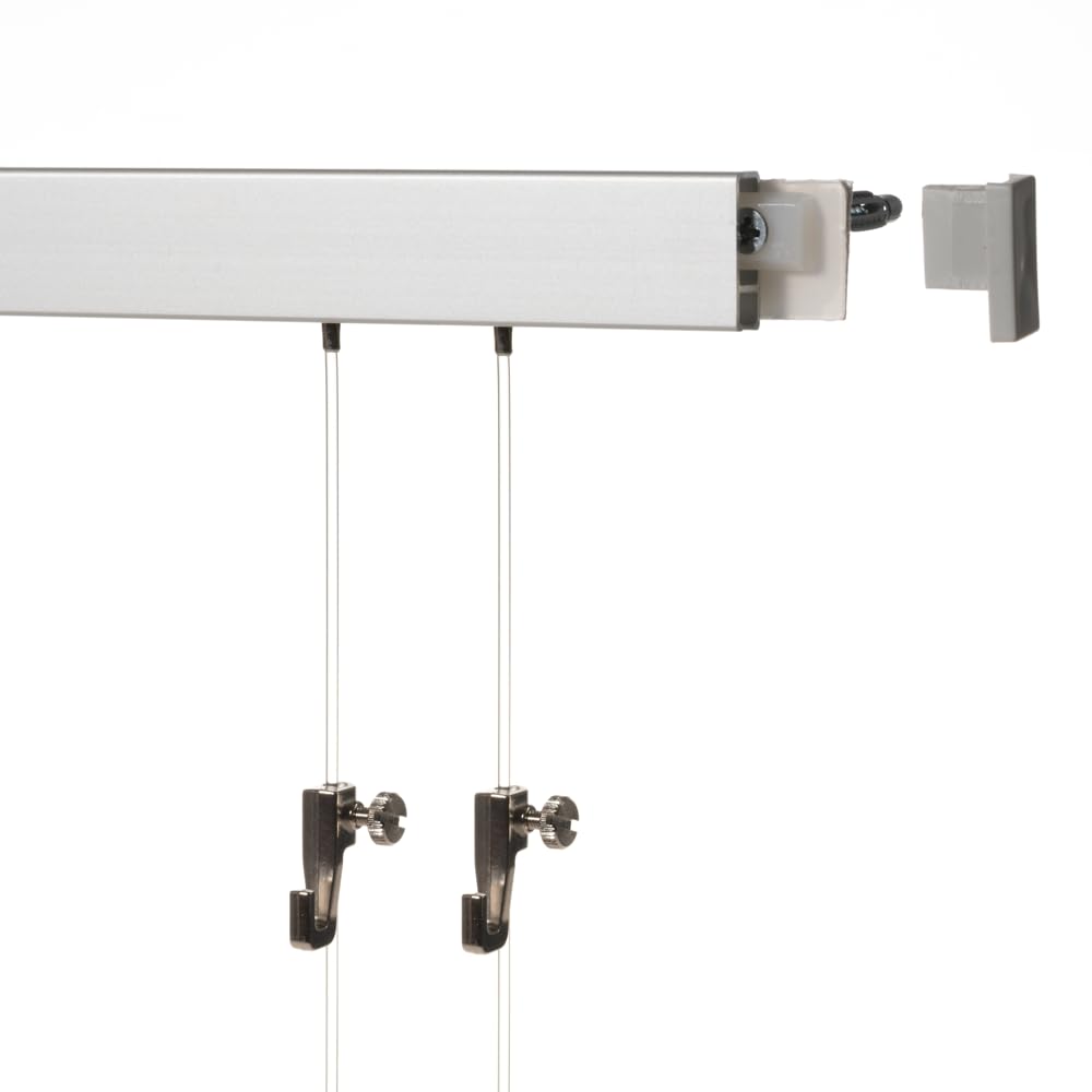 24 Meter (12 x 2m) SOFT-RAIL® Bilderschienen Set BUDGET (M), Silber-matt eloxiert, versch. Längen un