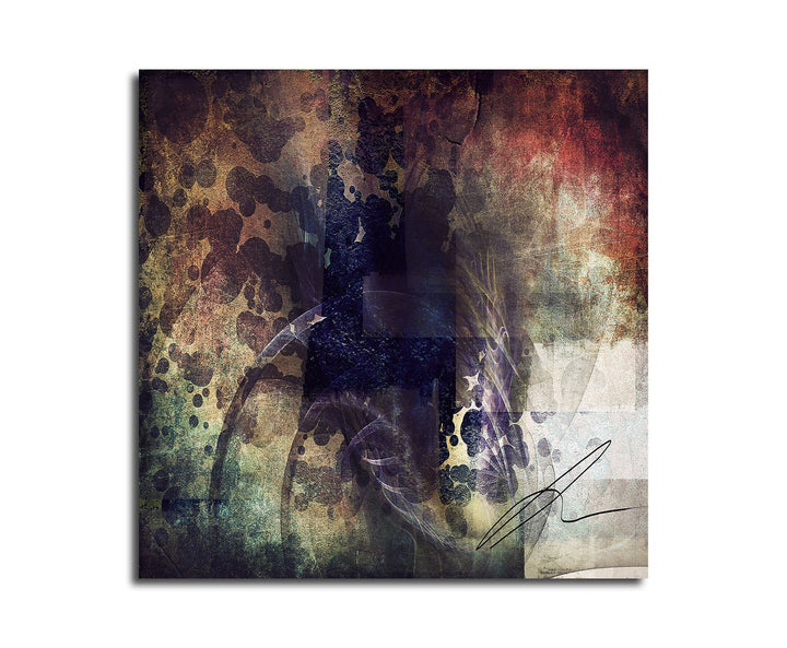 Paul Sinus Art Krieg und Frieden - Abstrakt308_60x60cm Bild auf Leinwand Abstraktes Motiv quadratisc