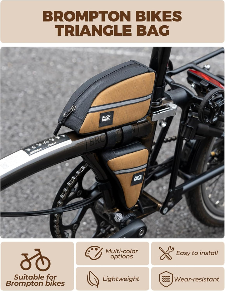 ROCKBROS Rahmentasche für Brompton Faltrad Rahmentasche Fahrrad Dreieckstasche Aufbewahrungstasche f