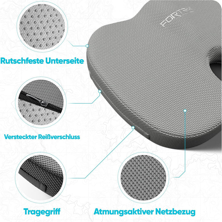 FORTEM Sitzkissen, Sitzpolster, Bürostuhlkissen, Memory-Schaum Schreibtischstuhl Kissen, Rutschfeste
