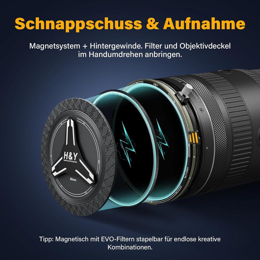H&Y Nova Magnetischer Variabler ND3-32 + CPL-Filter 77 mm, 2-in-1 VND (1,5–5 Blendenstufen) & Zirkul