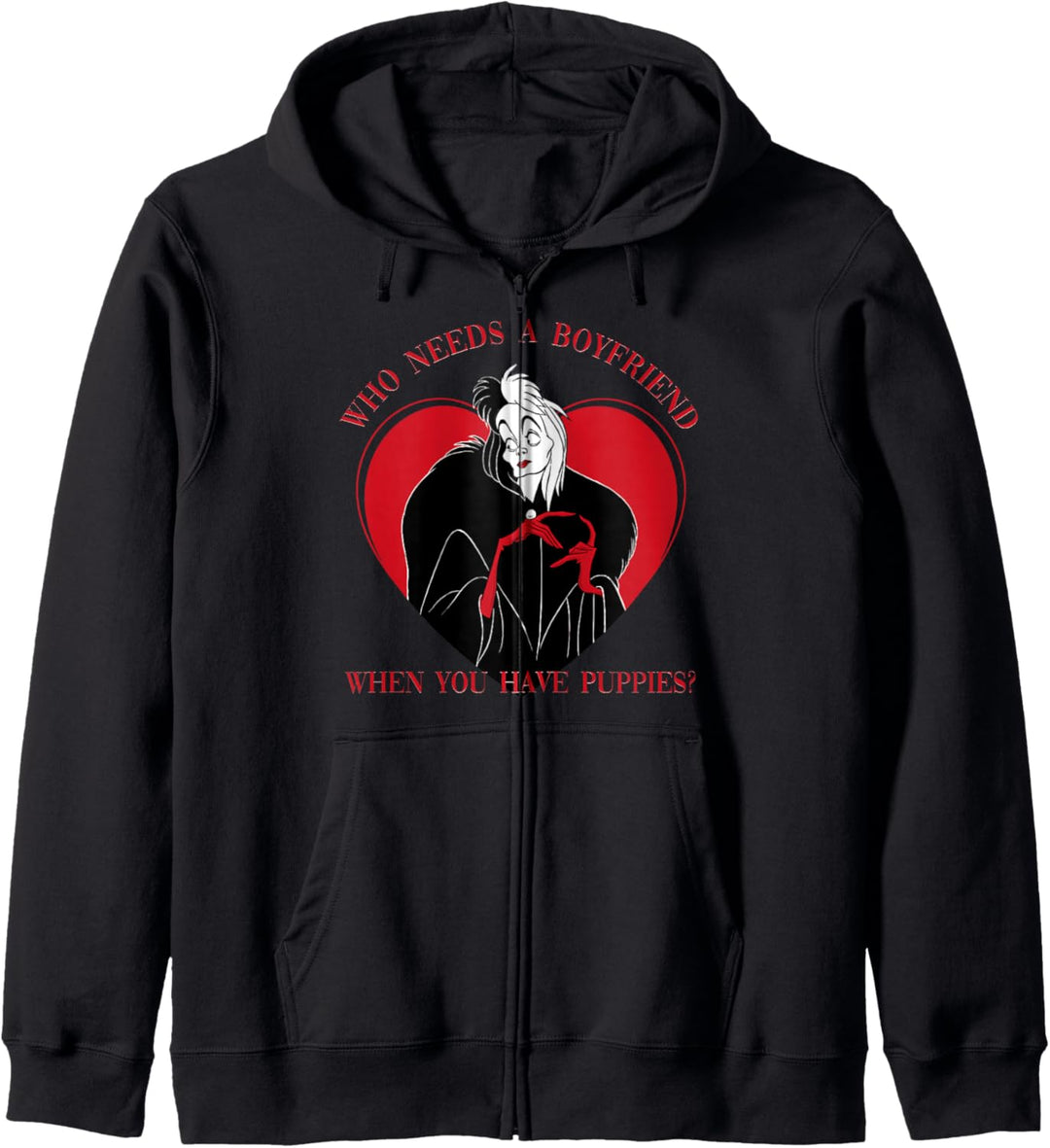 Disney Villains Valentines Cruella Who Needs A Boyfriend Kapuzenjacke