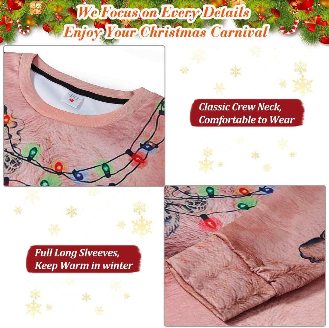 NEWISTAR Unisex Weihnachtspullover Jungen Strickpullover 3D Druck Pullover Weihnachten Jumper Ugly C