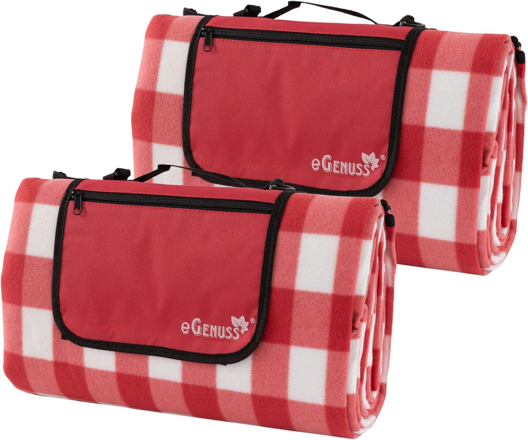 eGenuss 2 Sets Picknickdecke 200x200 cm wasserdicht isolierend abwaschbar faltbar kleines Packmass |