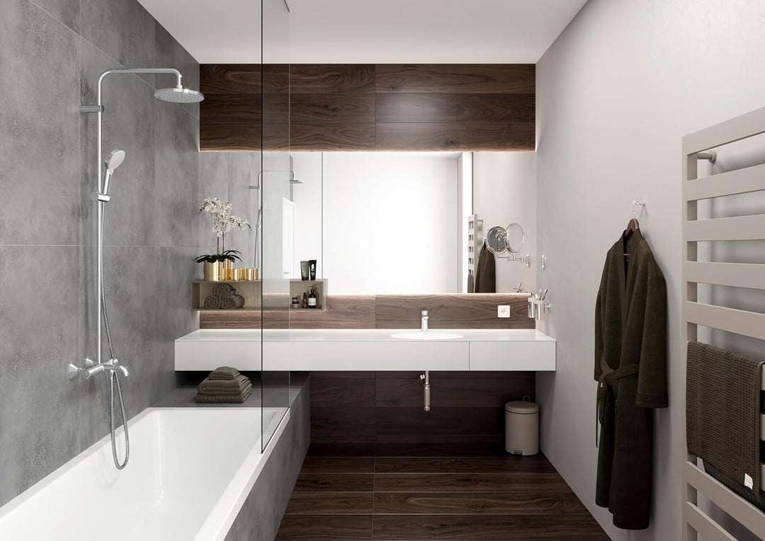 hansgrohe Waschtischarmatur Vernis Blend, Wasserhahn Bad mit Auslauf Höhe 100 mm, mit Zugstange, Bad