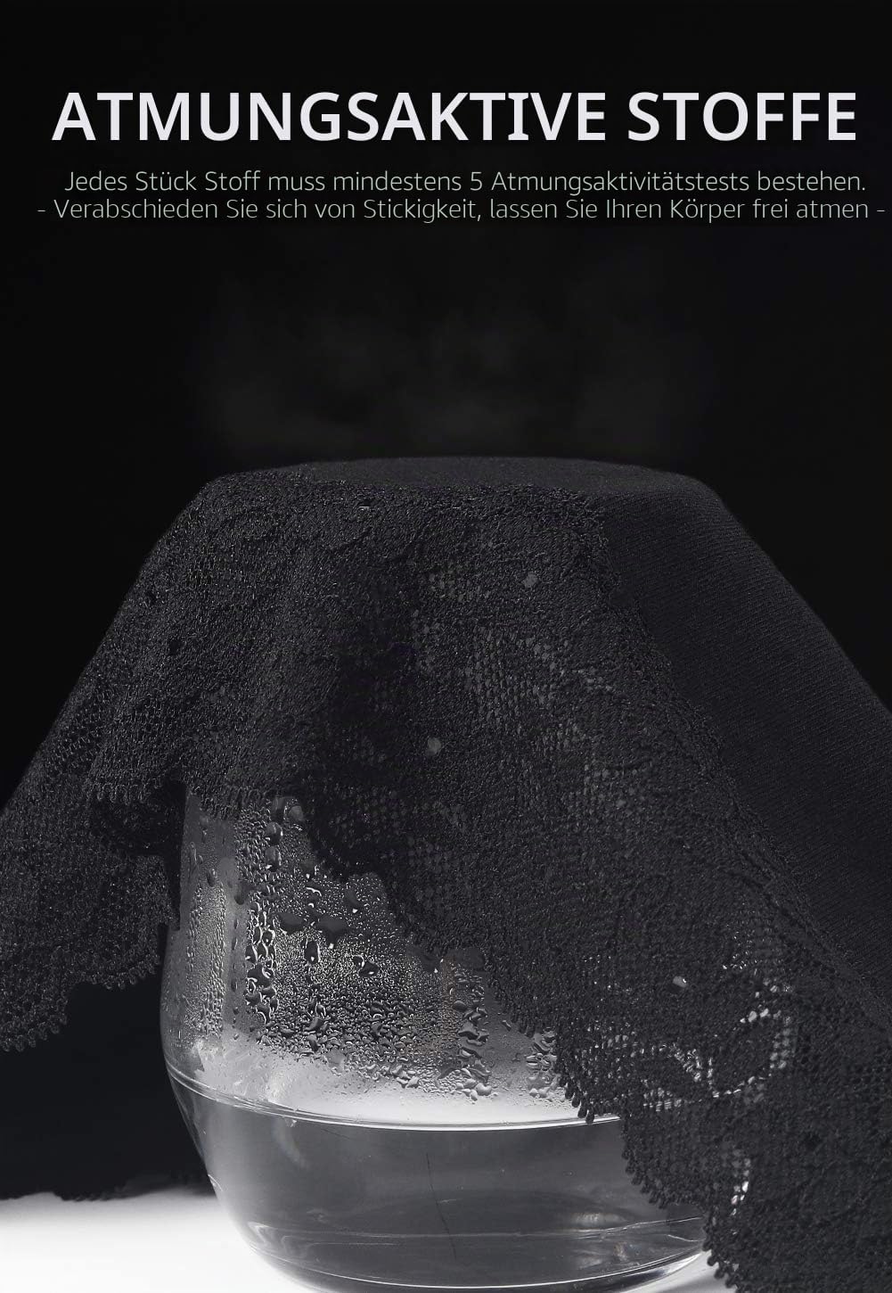 GNEPH Damen-Unterwäsche, Baumwolle, Bikini-Höschen für Damen, Unterhose, Slips, Hipster, Spitze, 5er