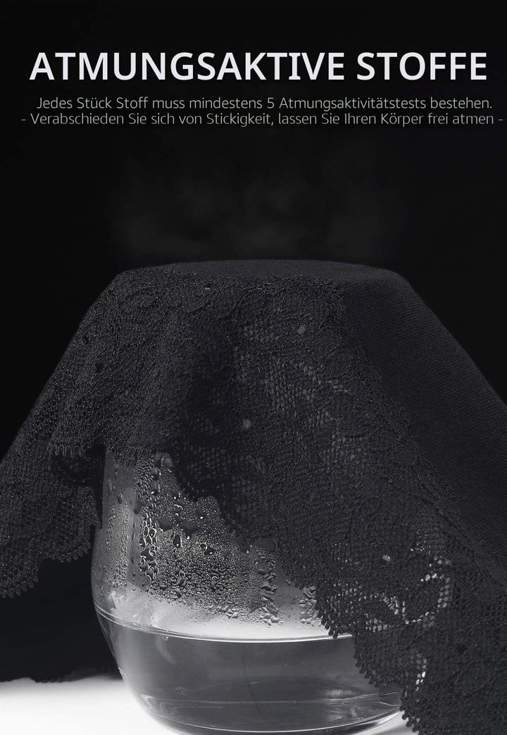 GNEPH Damen-Unterwäsche, Baumwolle, Bikini-Höschen für Damen, Unterhose, Slips, Hipster, Spitze, 5er