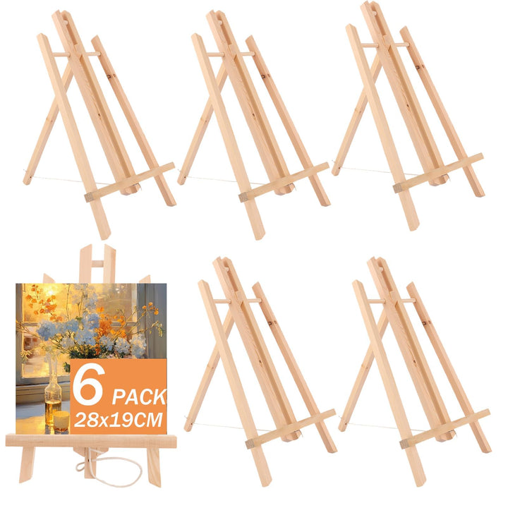ASelected 6 Stück Staffelei Holz Klein 30cm Tischstaffelei Staffelei Dreifuss Holzstaffelei Klein Ti