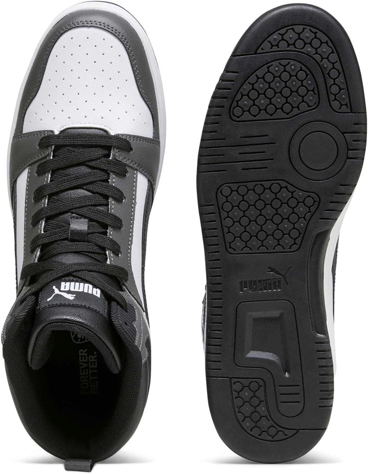 Puma Unisex Rebound V6Sneaker 37.5 EU Puma White Puma Black Shadow Gray, 37.5 EU Puma White Puma Bla