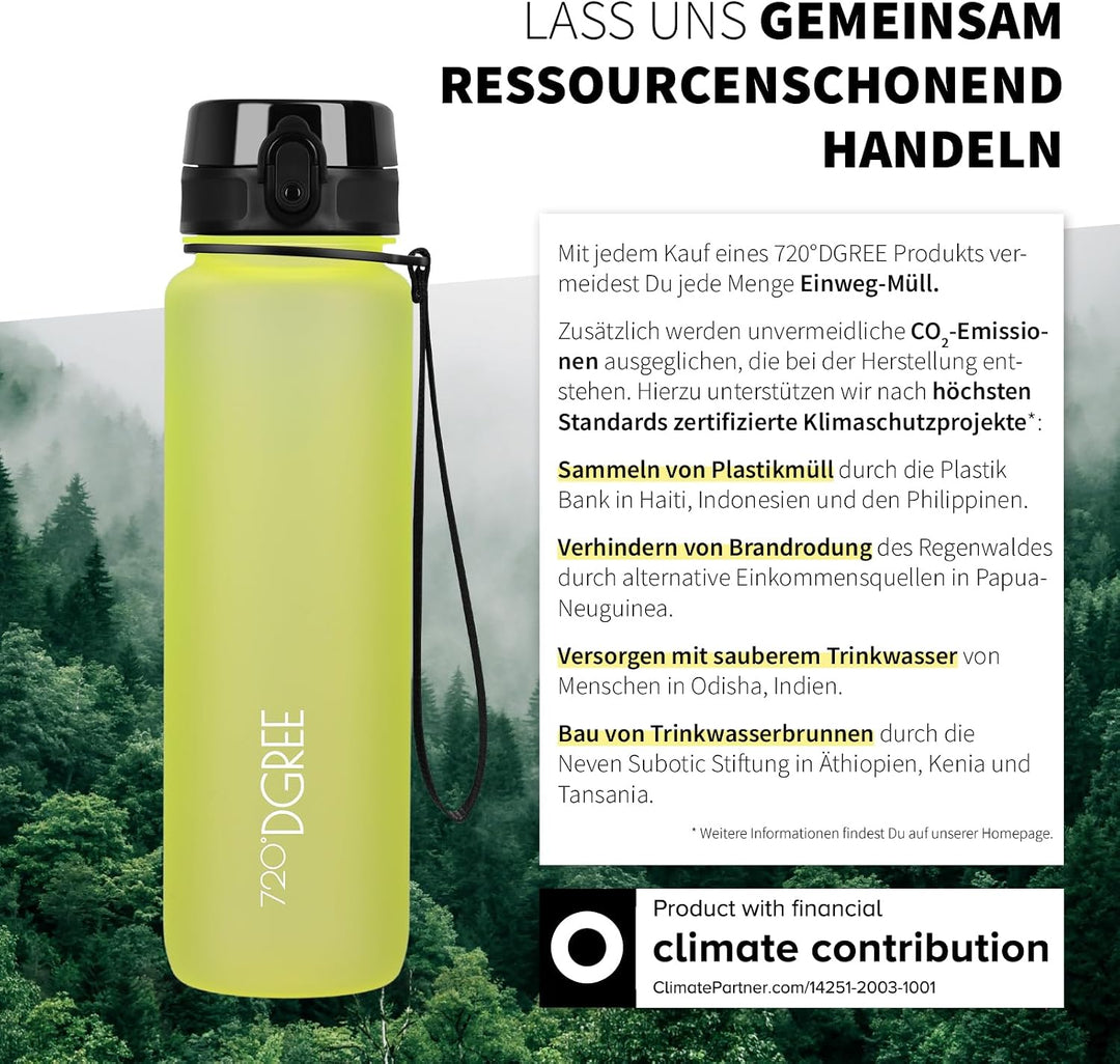 720°DGREE Trinkflasche “uberBottle“ +Sieb - 350ml, 500ml, 650ml, 1000ml, 1,5l, 2l - BPA-Frei - Wasse