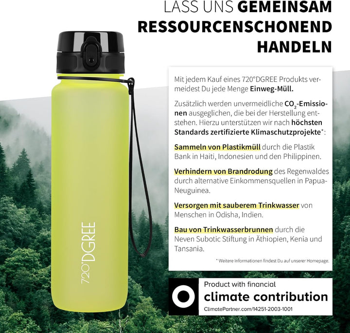 720°DGREE Trinkflasche “uberBottle“ +Sieb - 350ml, 500ml, 650ml, 1000ml, 1,5l, 2l - BPA-Frei - Wasse