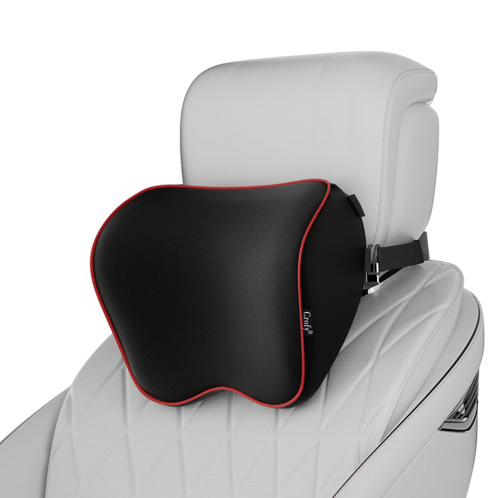 Crofy 2er-Pack Auto-Nackenkissen, weiches Auto-Kopfstützenkissen zum Fahren mit verstellbarem Gurt,