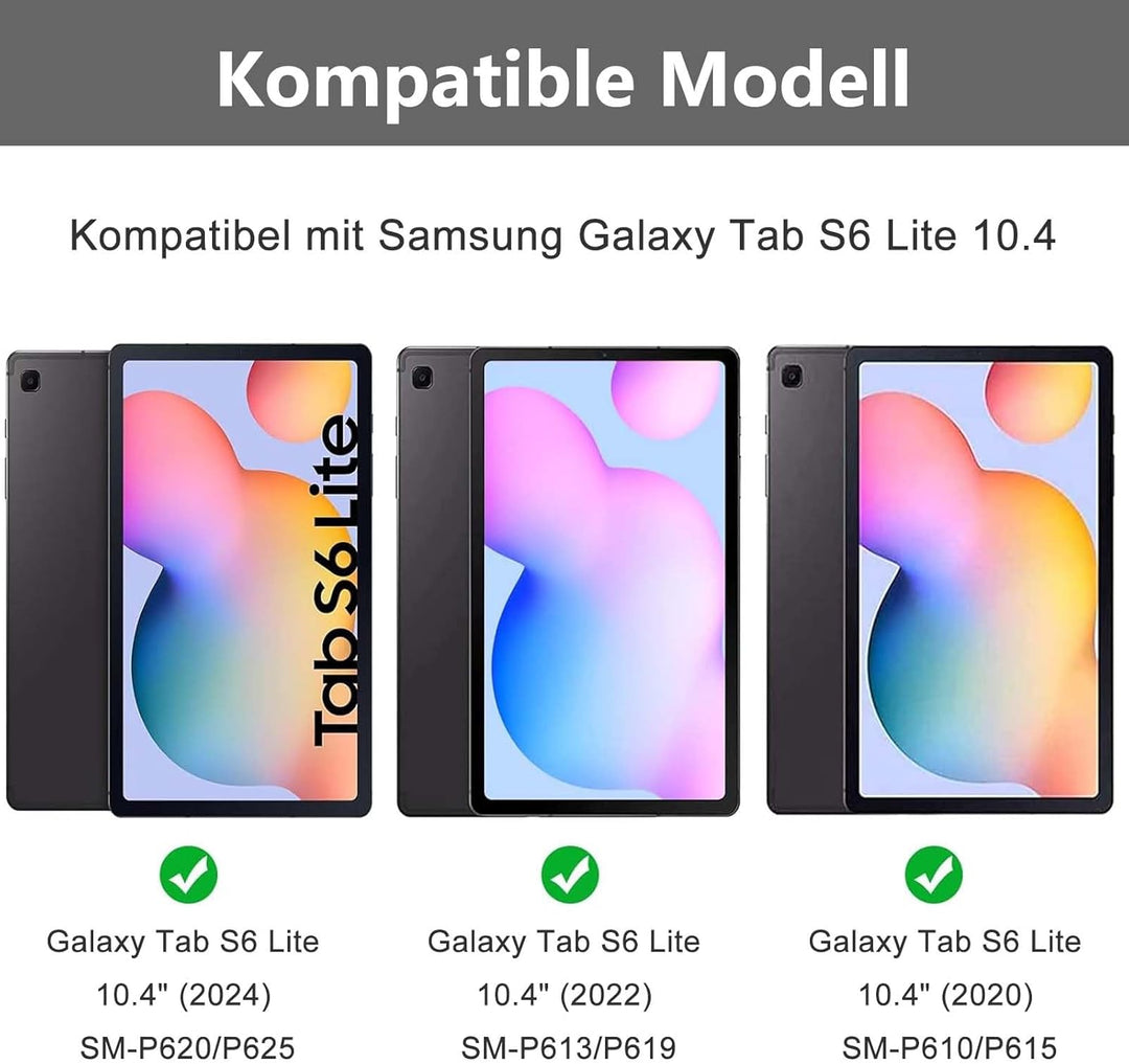 Tastatur Hülle für Samsung Galaxy Tab S6 Lite 10,4 Zoll (2024/2022/2020), Deutsches QWERTZ Magnetisc