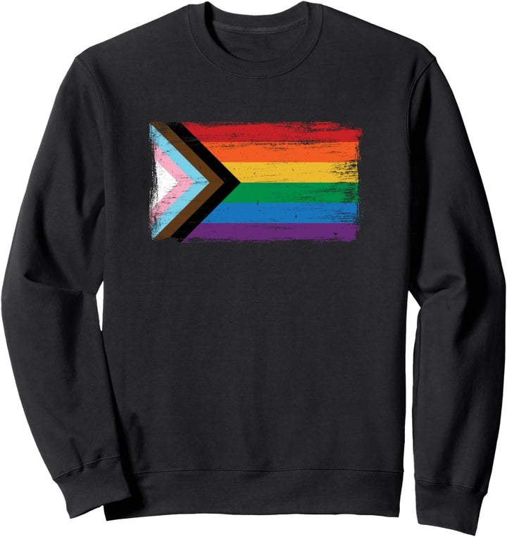 LGBTQ-Fortschritts-Stolz-Flagge - Vintage Paint Style Sweatshirt