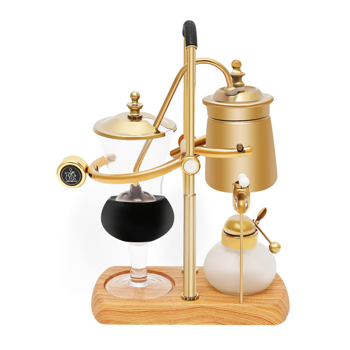Siphon Kaffeekanne Gold Edelstahl 400 ml Retro Stil Manuelle Kaffeezubereitung mit Spirituskocher ru