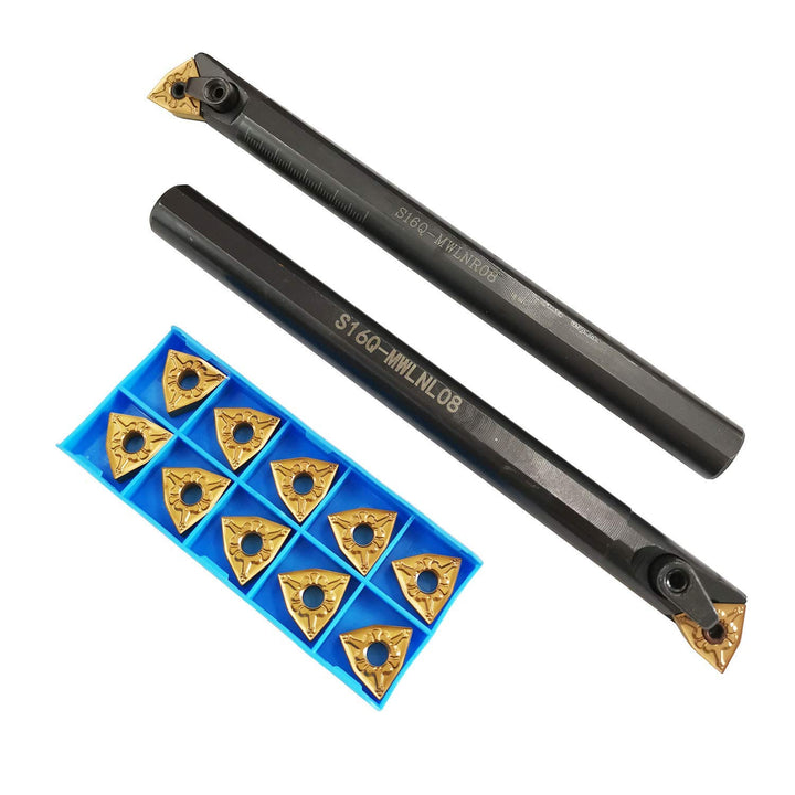 2 Stück S16Q-MWLNR08 + S16Q-MWLNL08 Drehmeissel-Halter Bohrstange 10 Stück WNMG080404-TM indexierbar