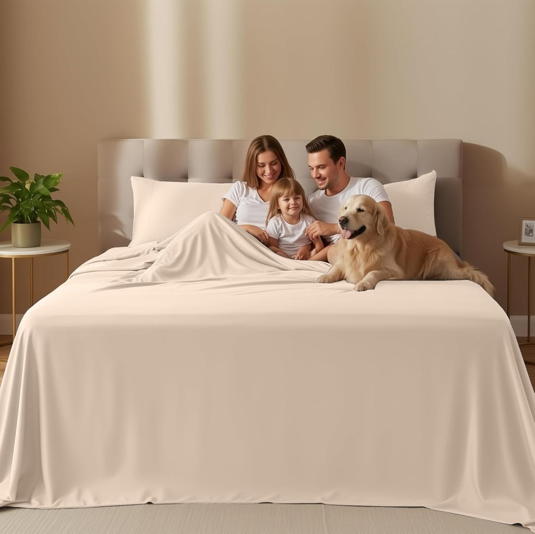 UTOPIA Betten 4 Mikrofaser Bettwäsche, beige, Queen Queen Beige, Queen Beige