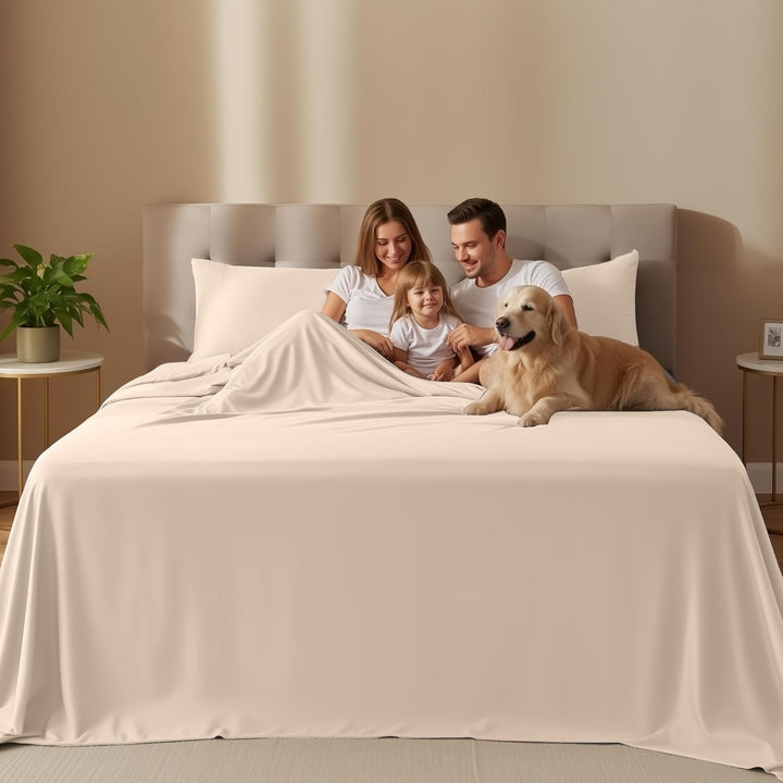 UTOPIA Betten 4 Mikrofaser Bettwäsche, beige, Queen Queen Beige, Queen Beige