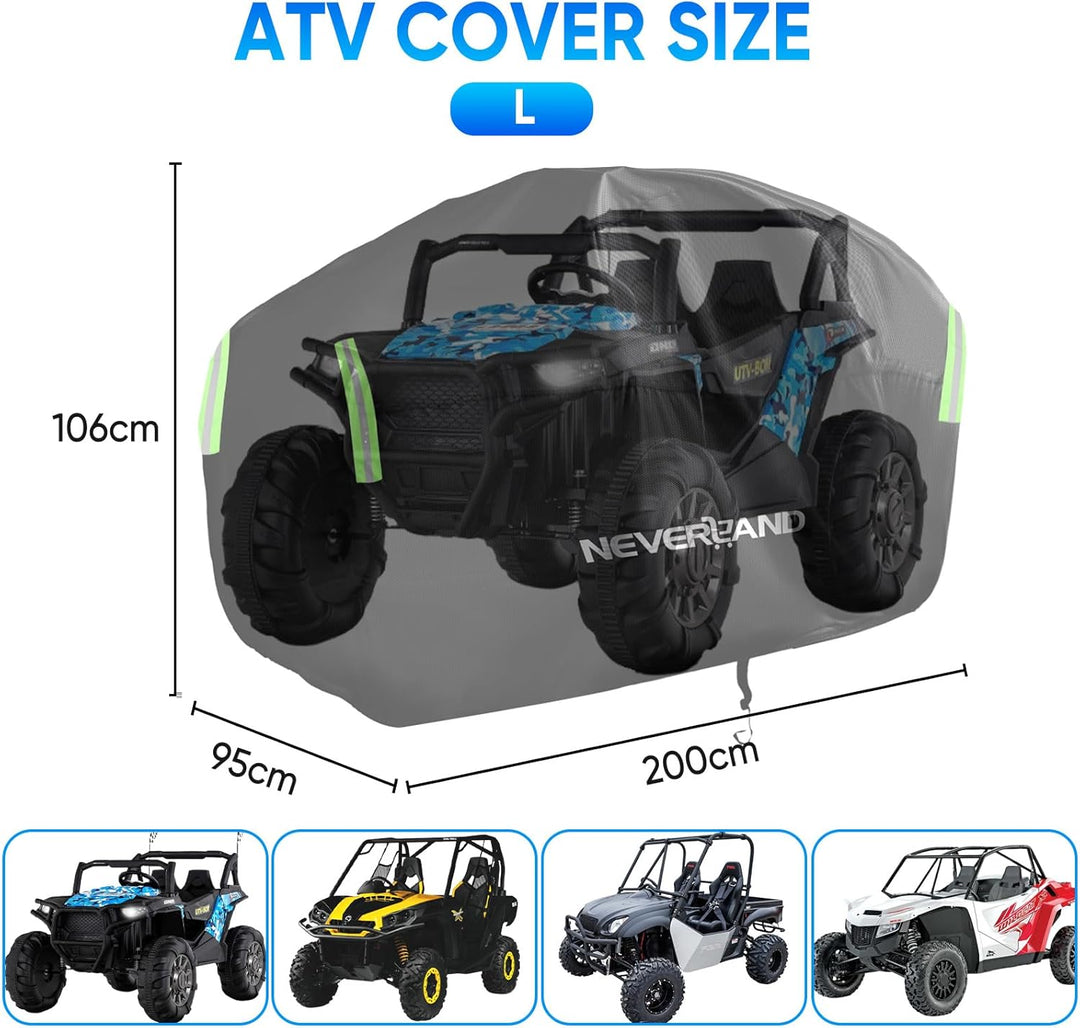 NEVERLAND ATV Abdeckplane Quad Abdeckplane ATV Protection Cover 210D Oxford Fabric with Reflective S