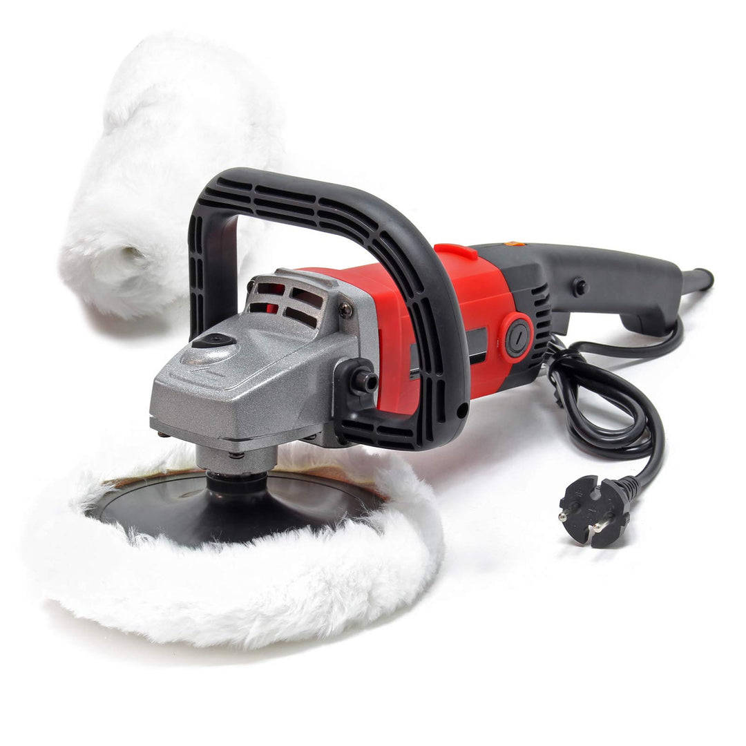 Poliermaschine Schleifmaschine 1200W Leistung bis 3000 U/min, Poliergerät mit 6 Stufen inkl. 2 Pads