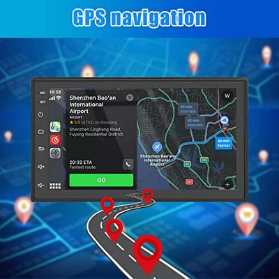 Android Autoradio GPS Navi 2 Din - Autoradio Bluetooth mit 7 Zoll HD Touchscreen Multimedia Radio mi