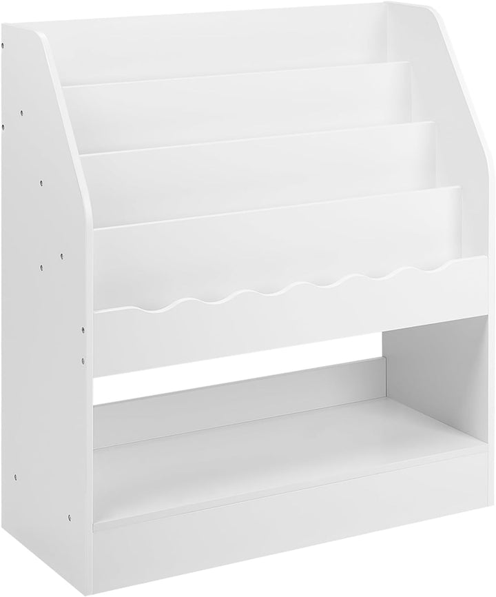 WOLTU Bücherregal Kinder, Kinderregal, weisses Regal Kinderzimmer, mit 5 Fächern, Spielzeugregal, Mo