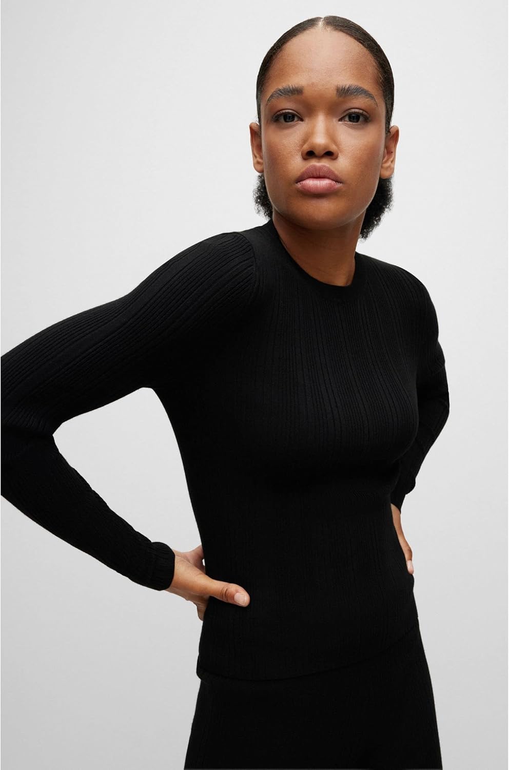 HUGO Damen Sharim Sweater L Black1, L Black1