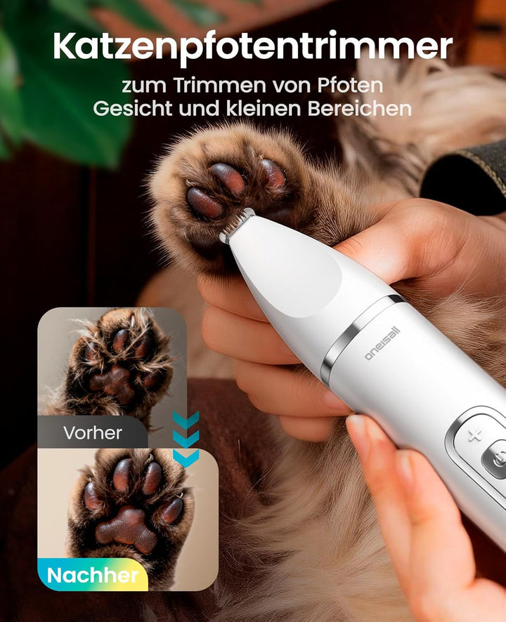 oneisall 3 in 1 Schermaschine Katze Hunde, LCD-Anzeige Leise Katzenrasierer Profi Haarschneidemaschi