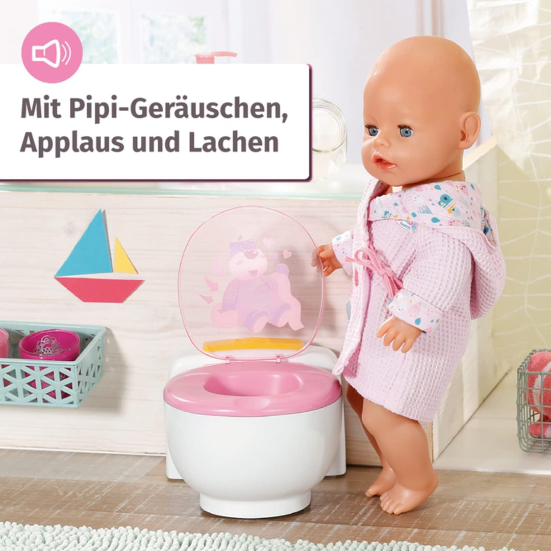 BABY born Toilette für Puppen mit Geräuschfunktion und Häufchen zum wegspülen, 828373 Zapf Creation,