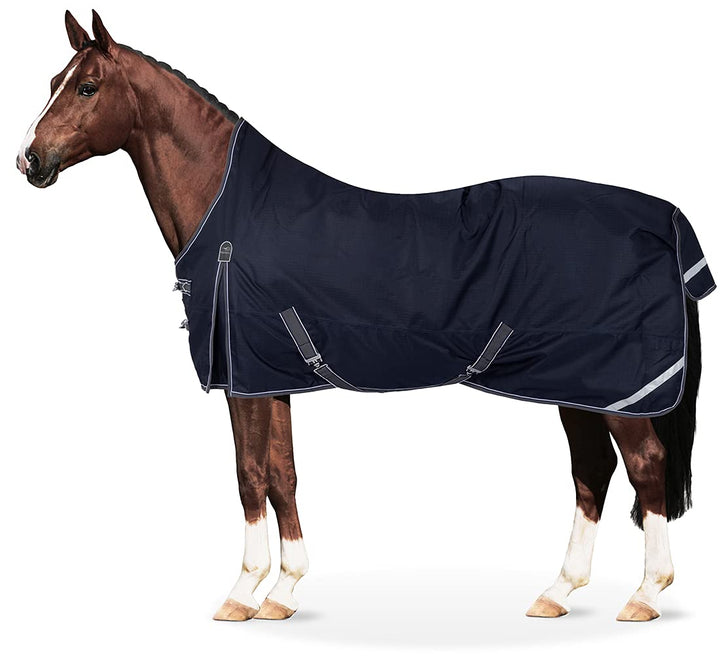 Equinate Regendecke Oakland Highneck Weidedecke mit Fleece 165cm Navy Navy 165cm, Navy 165cm